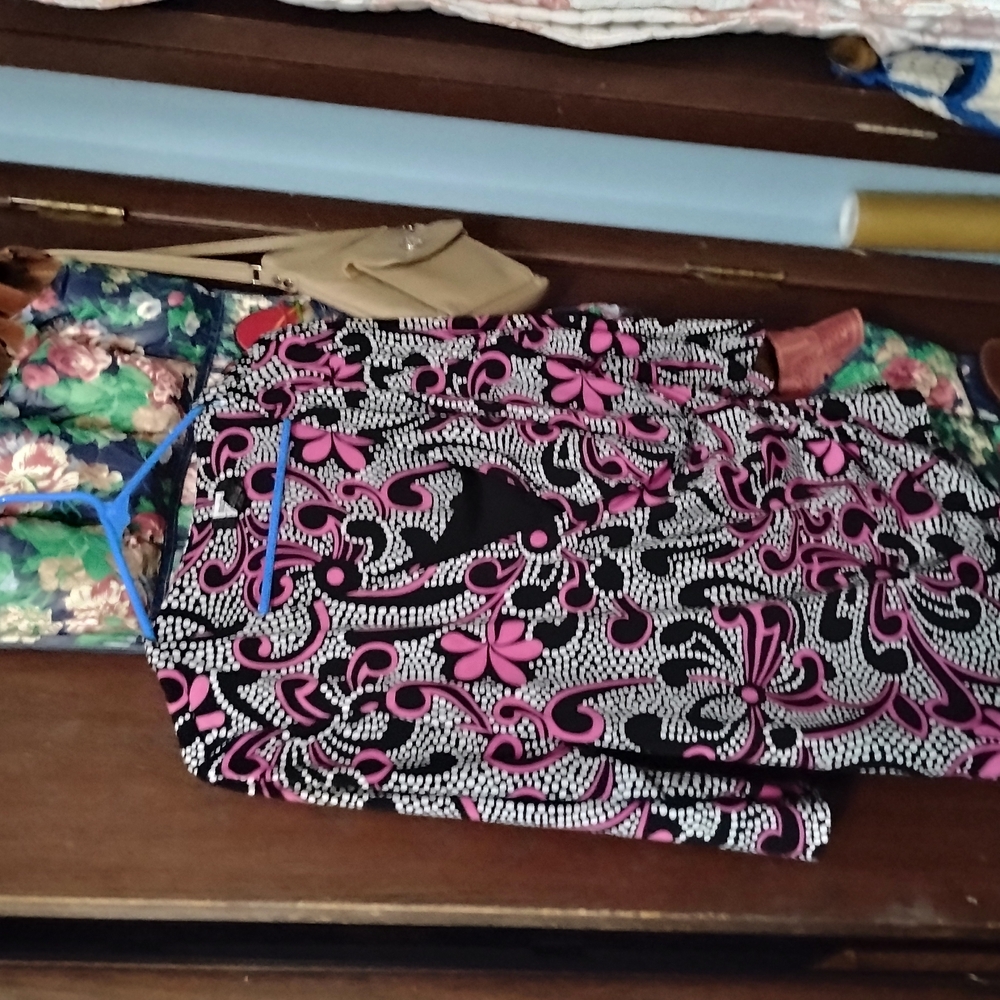 Chic Pink and Black Blouse with Intricate Pattern